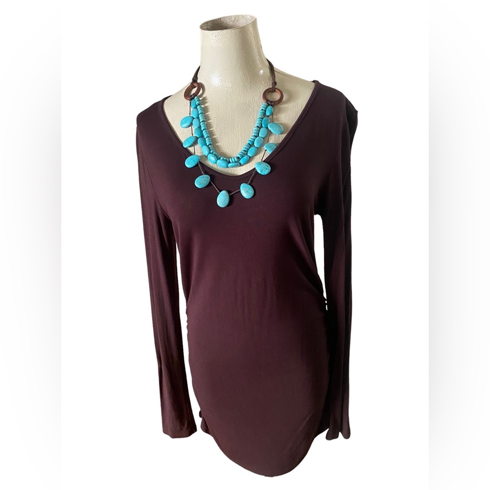 Stella & Dot turquoise & suede, adjustable-length necklace with wood accents